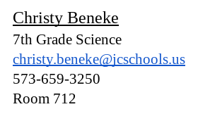 Our Schedule